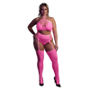 Pinkes leuchtendes zweiteiliges Neon Set mit Crop Top von Ouch! by Shots – Ansicht 8