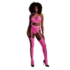 Pinkes leuchtendes zweiteiliges Neon Set mit Crop Top von Ouch! by Shots