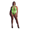 Grüner leuchtender High Cut Body mit elegantem Halterneck Design von Ouch! by Shots – Ansicht 8