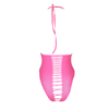 Pinker leuchtender High Cut Body mit elegantem Halterneck Design von Ouch! by Shots – Ansicht 7