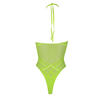 Grüner leuchtender Halterneck Body mit faszinierendem UV Effekt von Ouch! by Shots – Ansicht 7