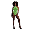 Grüner leuchtender Halterneck Body mit faszinierendem UV Effekt von Ouch! by Shots