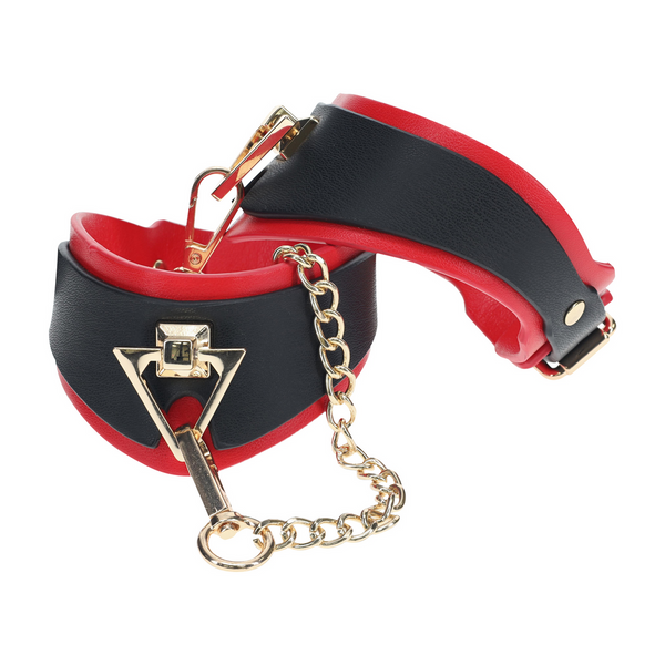 Rote verstellbare Manschetten mit modischem Metallfinish von Ouch! by Shots – Ansicht 4