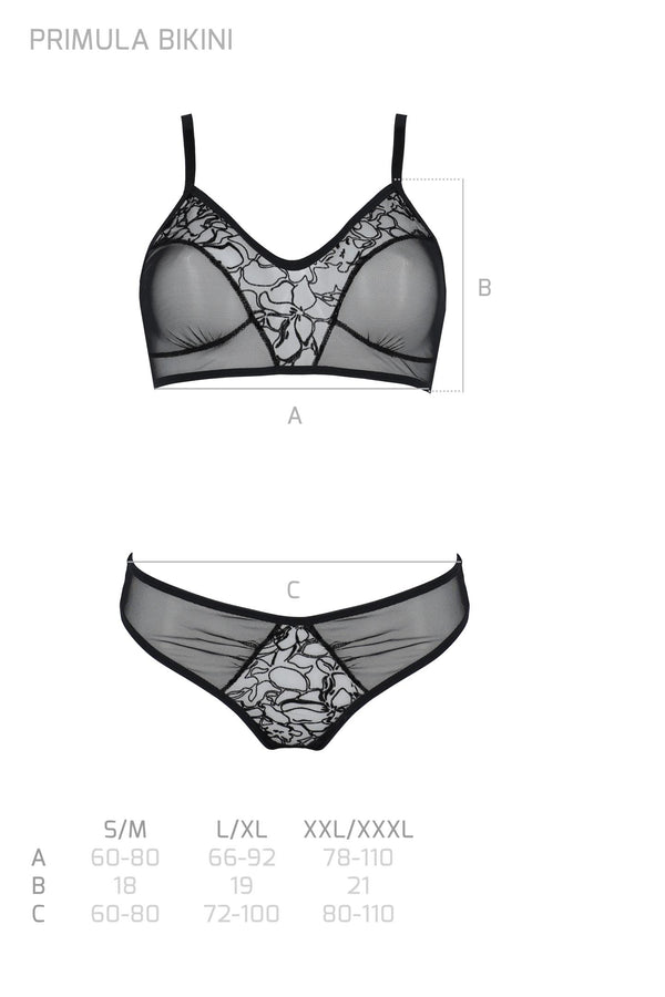 Transparentes Dessous-Set mit Netz und Spitze | Passion