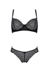 Transparentes Netz-Dessous-Set mit Bügel-BH und Slip | Passion