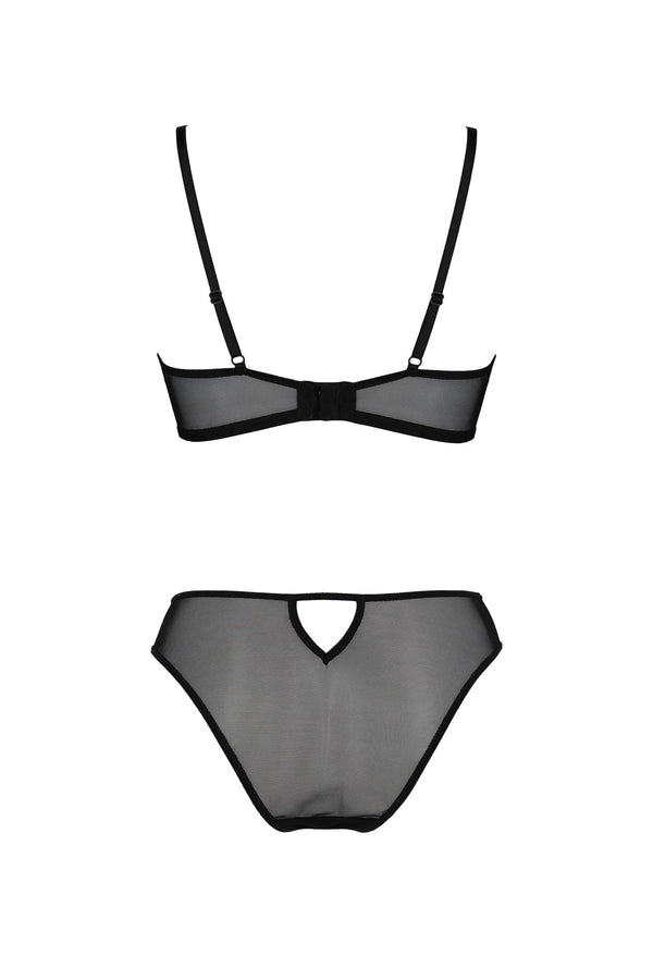 Transparentes Netz-Dessous-Set mit Bügel-BH und Slip | Passion