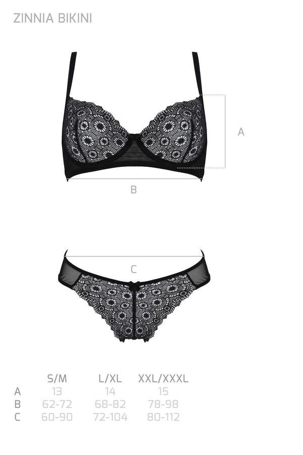 Transparentes Netz-Dessous-Set mit Bügel-BH und Slip | Passion