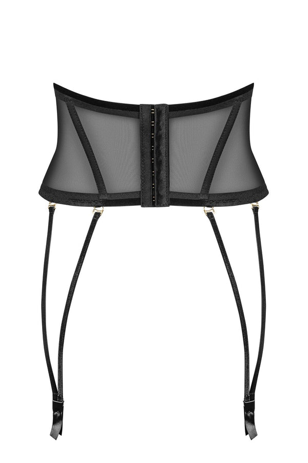 Taillenkorsett mit vertikalen Stäben und Samtdetails | Petite Noir