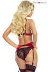 Elegantes Dessous-Ensemble aus Spitze und Satin mit Strumpfhaltern | Provocative
