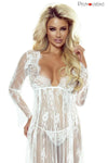 Transparentes Chemise mit Spitzendetails und passendem String | Provocative
