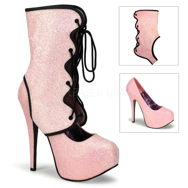 TEEZE-31G Plateau Pumps - Baby Pink von Bordello