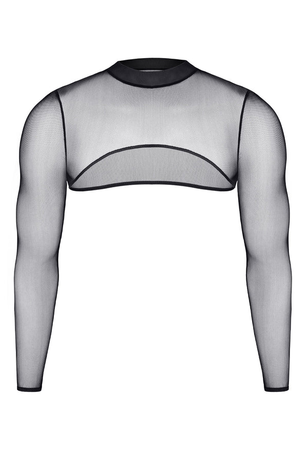 Transparentes Crop-Top aus Tüll mit offener Rückenpartie | Regnes Fetish Planet