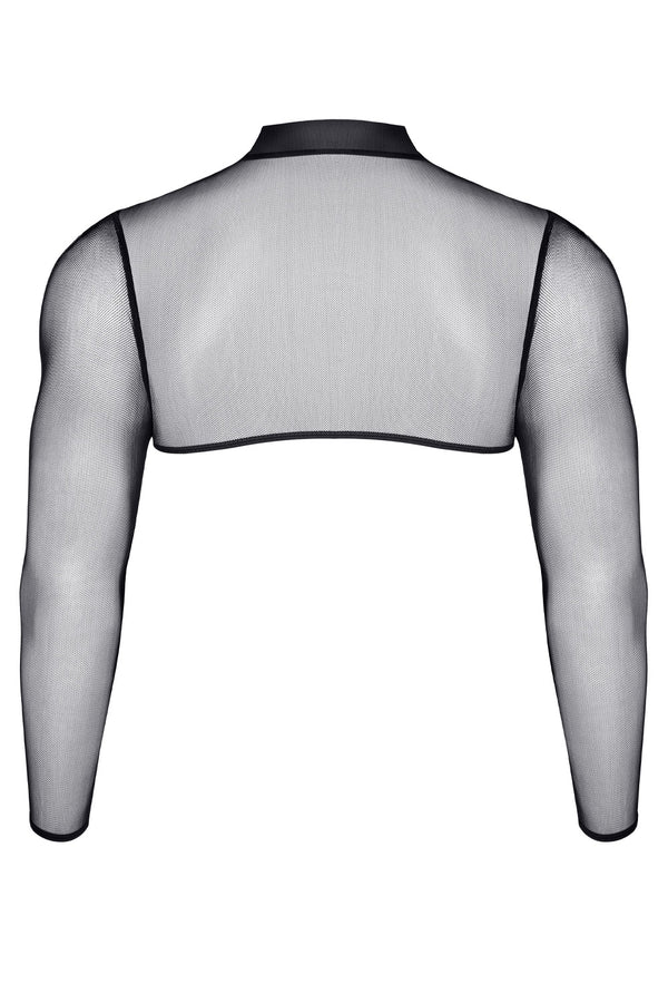 Transparentes Crop-Top aus Tüll mit offener Rückenpartie | Regnes Fetish Planet