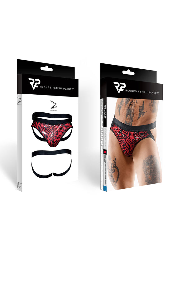 Herren-Jockstrap mit Vinyl-Einsatz - SR-Zebra | Regnes Fetish Planet