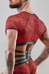 Harness Oberteil mit Gummibändern und Metallringen - SR-Zebra | Regnes Fetish Planet