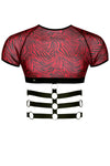 Harness Oberteil mit Gummibändern und Metallringen - SR-Zebra | Regnes Fetish Planet