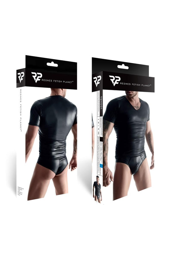 Wetlook T-Shirt aus dehnbarem, mattem Material - Clubwear | Regnes Fetish Planet
