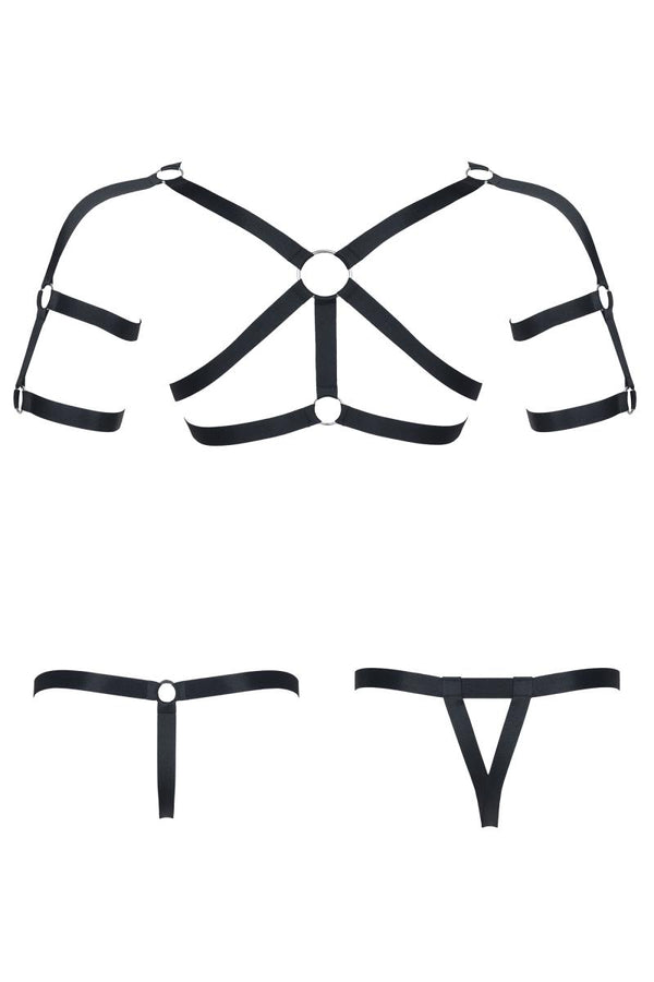 Elastisches Harness-Set mit Oberteil und zwei Unterteilen | Regnes Fetish Planet