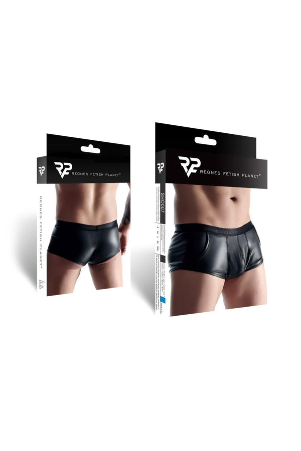 Wetlook Shorts mit Tasche und breitem Bund | Regnes Fetish Planet