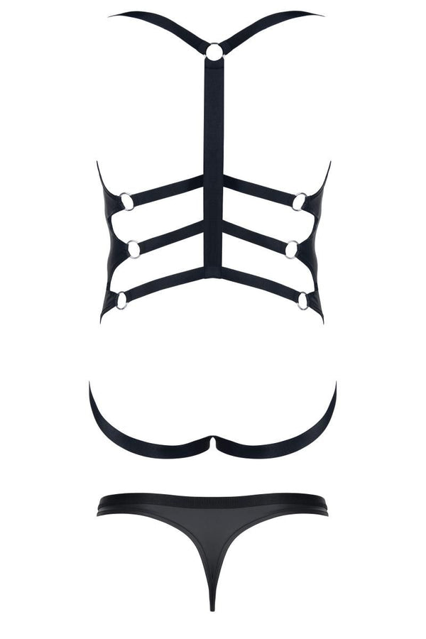 Ouvert Body mit Reißverschluss, seitlichen Clips und String | Regnes Fetish Planet