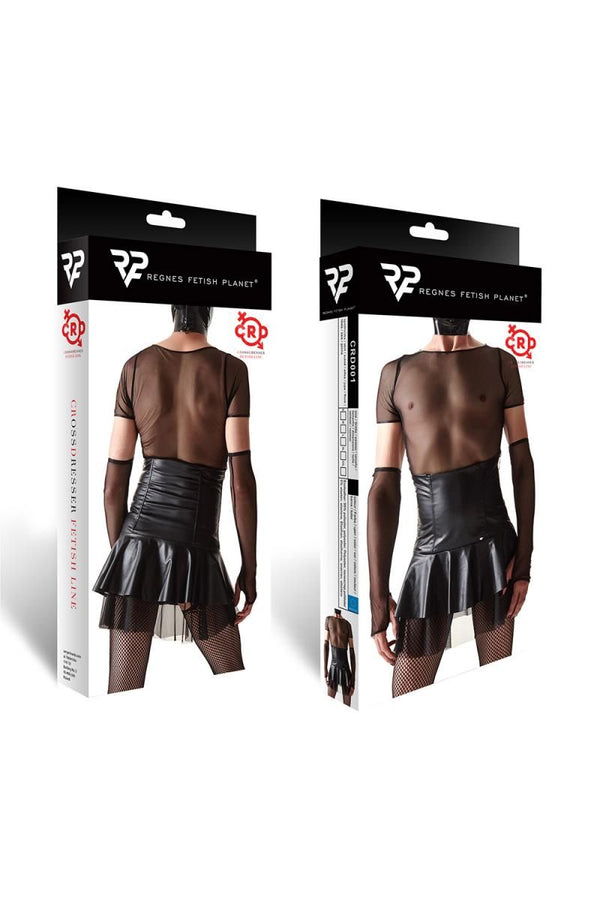 Elastischer Minirock mit hoher Taille und seitlichem Reißverschluss | Regnes Fetish Planet