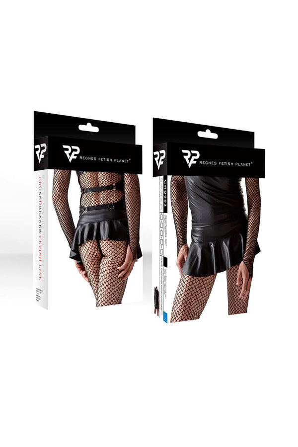 Dehnbarer Minirock aus glänzendem Wetlook-Material | Regnes Fetish Planet