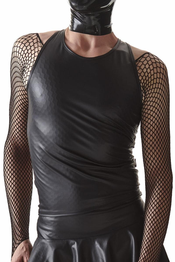 Wetlook T-Shirt mit Metallringen und Gummibändern | Regnes Fetish Planet