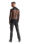 Herren Slim-Fit Hemd aus Wetlook-Mesh mit Metallknöpfen | Regnes Fetish Planet
