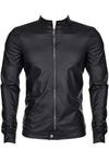 Slim-Fit Fliegerjacke aus Wetlook-Material mit Metallknöpfen | Regnes Fetish Planet