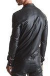 Slim-Fit Fliegerjacke aus Wetlook-Material mit Metallknöpfen | Regnes Fetish Planet