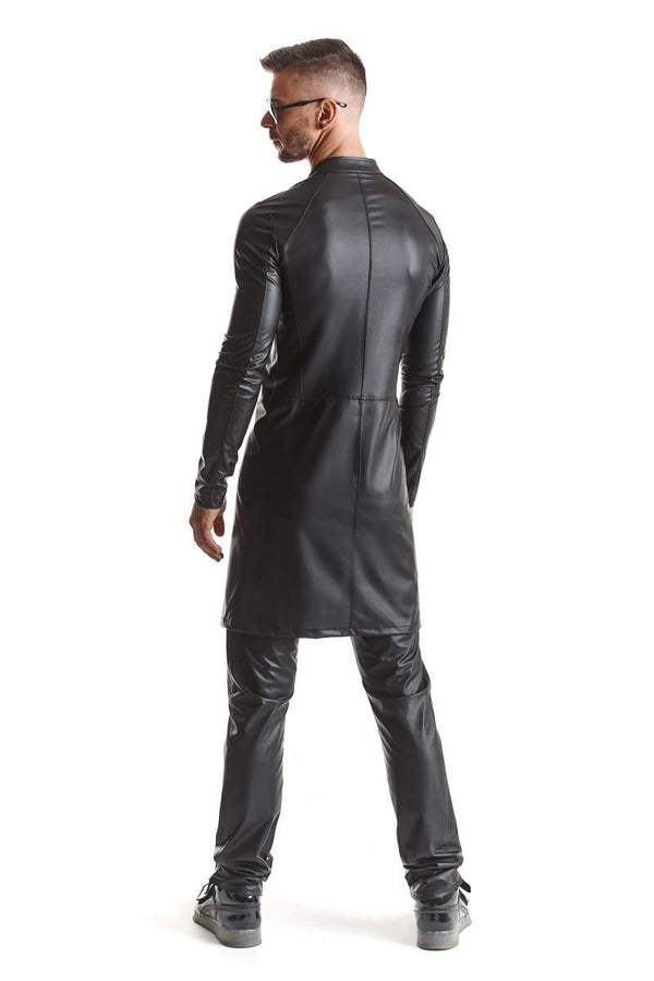 Eleganter Herren Wetlook Mantel mit diagonalen Nähten | Regnes Fetish Planet