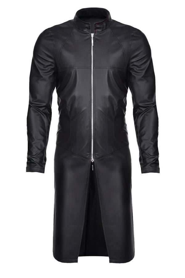 Eleganter Herren Wetlook Mantel mit diagonalen Nähten | Regnes Fetish Planet
