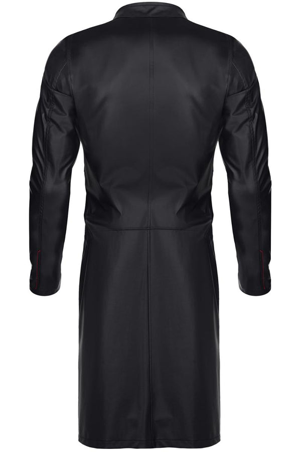 Eleganter Herren Wetlook Mantel mit diagonalen Nähten | Regnes Fetish Planet