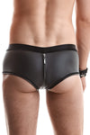Herren Wetlook Shorts mit Reißverschluss und Druckknöpfen | Regnes Fetish Planet