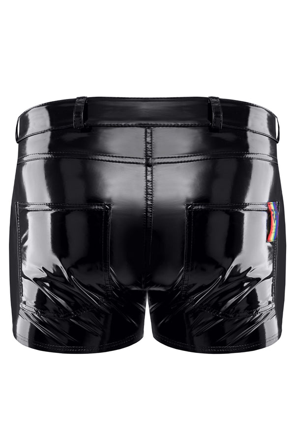 Lack-Shorts mit Taschen und Metallring | Regnes Fetish Planet