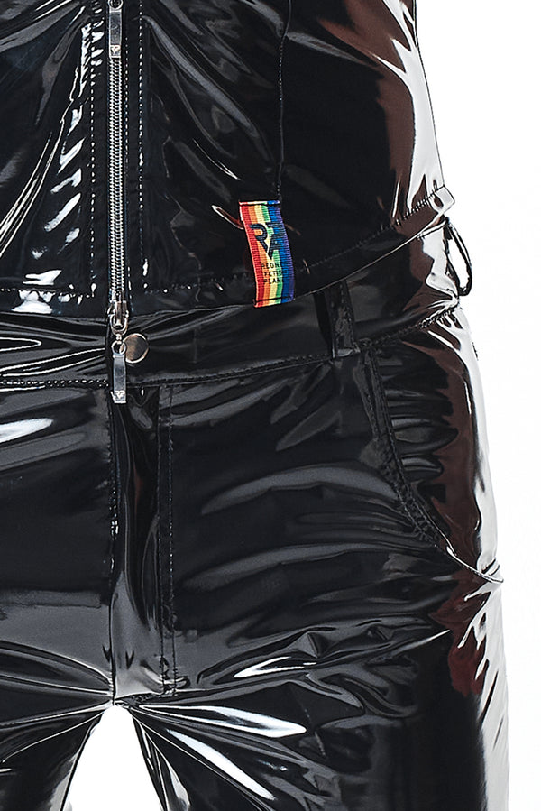 PVC Herren Weste mit vertikalen Nähten und Zipper | Regnes Fetish Planet