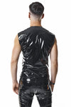 PVC Herren Weste mit vertikalen Nähten und Zipper | Regnes Fetish Planet
