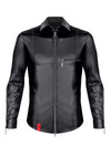 Schwarzes provokantes figurbetontes Wetlook Langarmshirt mit glänzenden Metalldetails | Regnes Fetish Planet