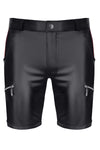 Schwarze verführerische Wetlook Shorts mit markanten Reißverschlussdetails | Regnes Fetish Planet