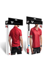 Rotes aufregend glänzendes Wetlook Poloshirt im athletischen Slim Fit Design | Regnes Fetish Planet