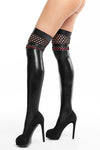 Transparente Netz-Strümpfe mit Seidenband elegant gearbeitet | 7Heaven