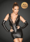 Sexy Powerwetlook und Spitzenminikleid mit tiefem Ausschnitt schwarz_88864.jpg