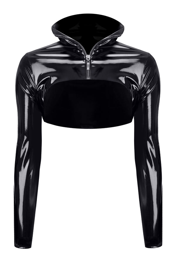 Elegante Vinyl-Jacke TDNele001 mit verführerischen Zipper-Details | Demoniq