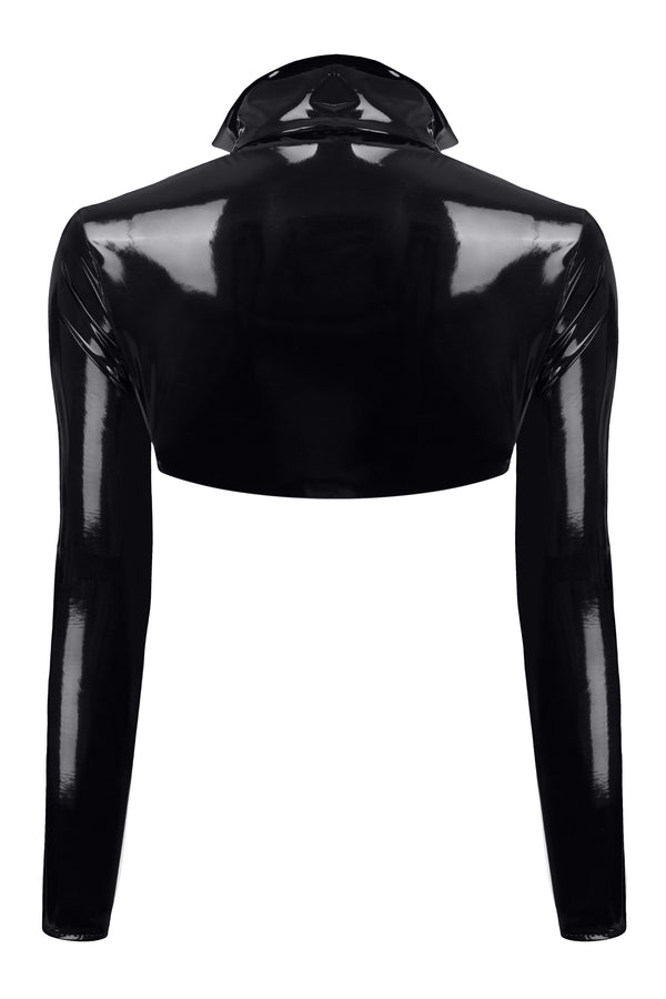 Elegante Vinyl-Jacke TDNele001 mit verführerischen Zipper-Details | Demoniq