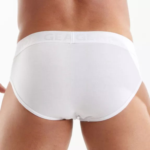 Slip Herren weiß, weiche Baumwolle & Satin-Jacquard Bund | TOF Paris