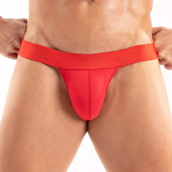 Jockstrap Herren Rot - Weicher Baumwollkomfort mit Jacquard-Bund | TOF Paris