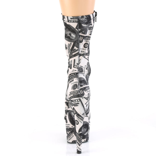 ADORE-1002DP Plateau Stiefeletten Dollar-Print von Pleaser – Ansicht 4