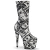 ADORE-1002DP Plateau Stiefeletten Dollar-Print von Pleaser