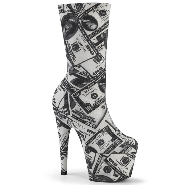 ADORE-1002DP Plateau Stiefeletten Dollar-Print von Pleaser
