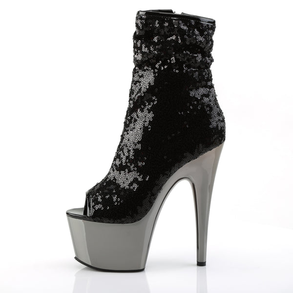 ADORE-1008SQ Plateau Stiefeletten Schwarz von Pleaser – Ansicht 3